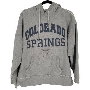 Brew City Mens 2XL Gray blue Colorado Springs hoodie beer pocket reverse seam